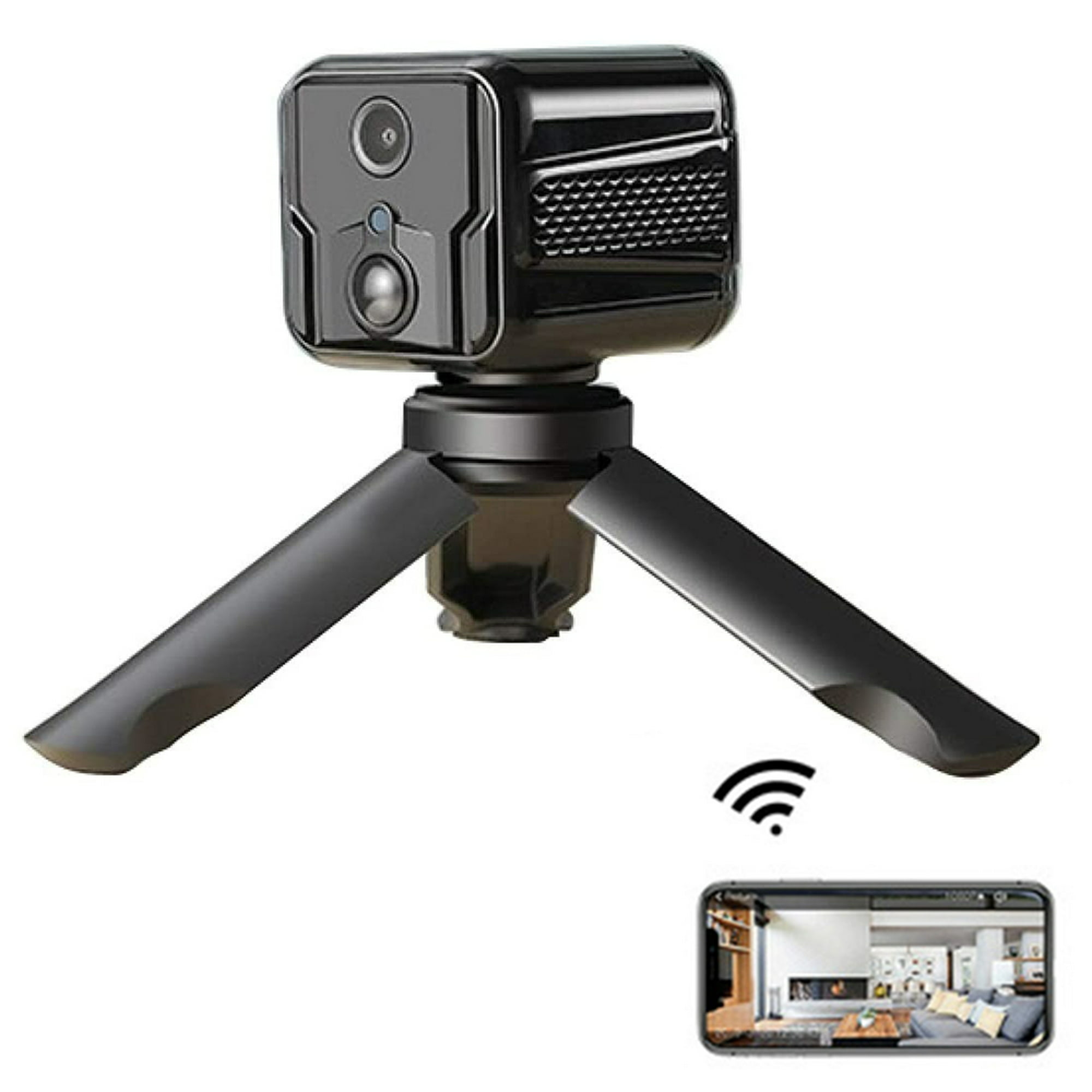 Cámara espía WiFi interior HD mini cámara oculta micro cámara de vigilancia  inalámbrica para coche/hogar/niños de larga duración al aire