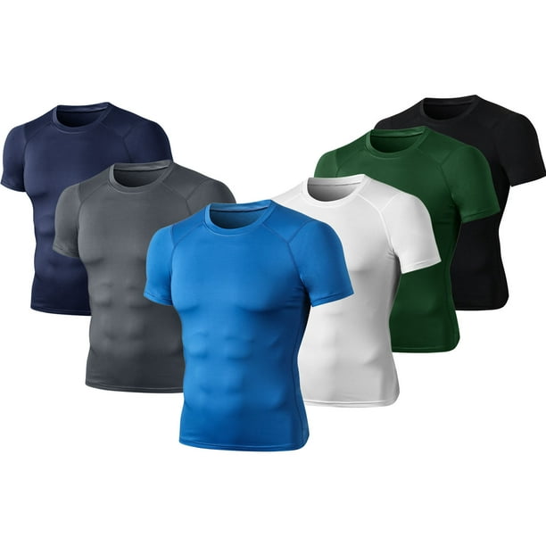Camiseta Compresión Hombre TFixol Negro y Gris y Azul Oscuro XX-Large