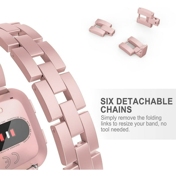 Fitbit Versa-pulsera de Metal para mujer, pulsera dorada, correa de reloj  Lite 2, 3, 4