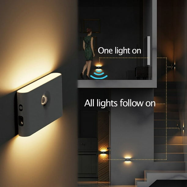 3 Luces LED con Sensor de Movimiento de Pared en Cualquier lugar del Hogar  Casa 