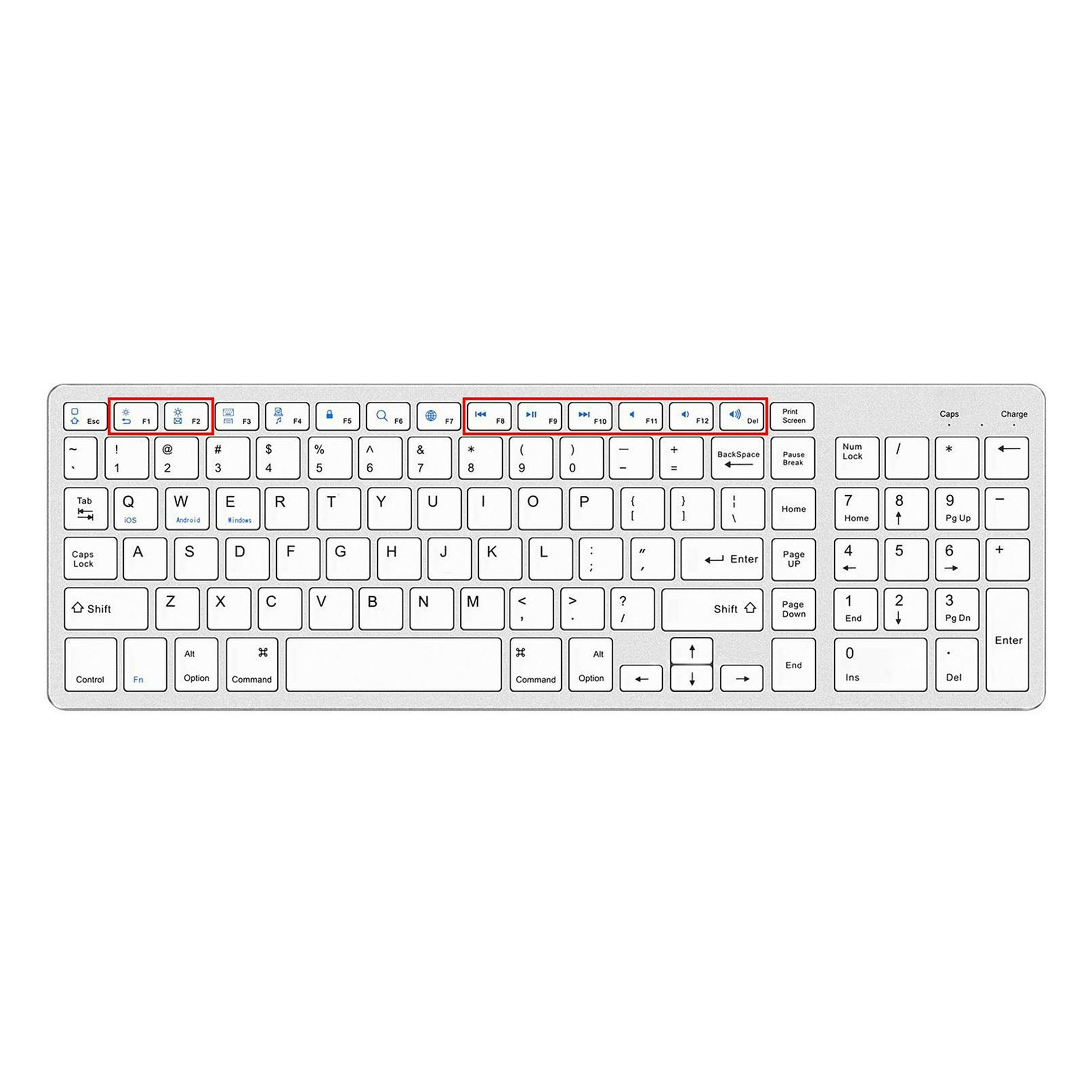 Arteck Teclado y ratón Bluetooth universal multidispositivo de tamaño  completo inalámbrico Bluetooth teclado y mouse ergonómico conjunto para  Windows