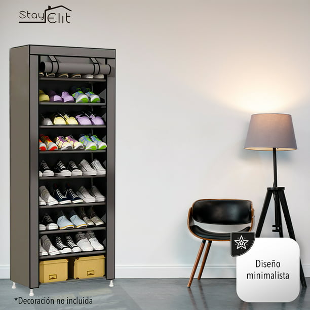 Closet Zapatera Minimalista Armario Organizador Multifuncional Armable /  Almacenamiento para Zapatos 27 pares (Gris, 9 niveles) Stay Elit  Minimalista Armable