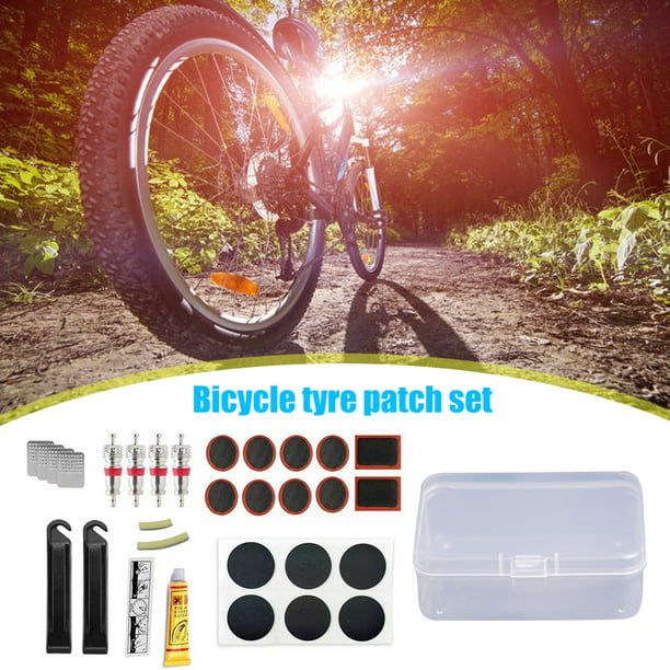 PRO BIKE TOOL Kit de parches de reparación de pinchazos de neumáticos de  bicicleta sin pegamento - 2 paquetes incluidos - 24 parches autoadhésifs  Pour