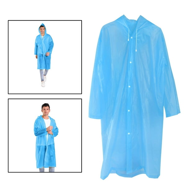 Chaqueta impermeable Poncho de lluvia con capucha para hombres y mujeres  adultos, cierre de cordón y botón a prueba , longitud de la Yinane Poncho  impermeable con capucha