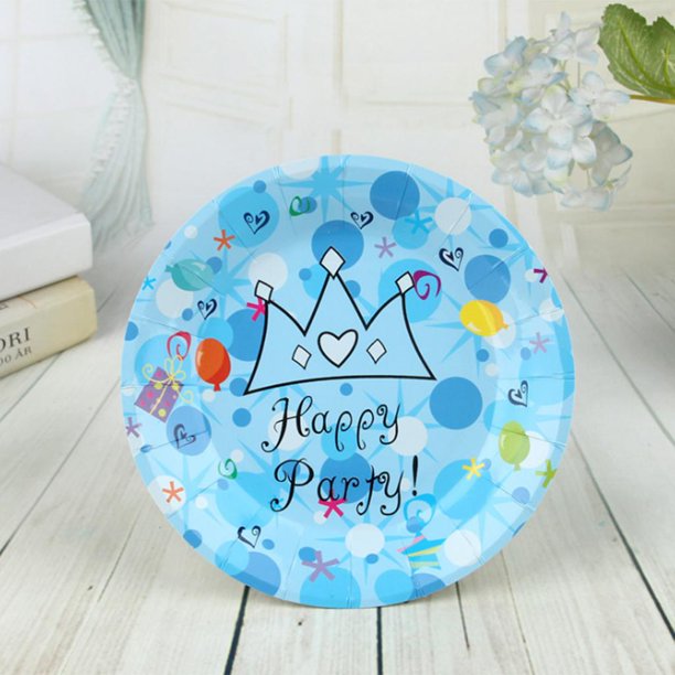 platos de papel baby shower azul