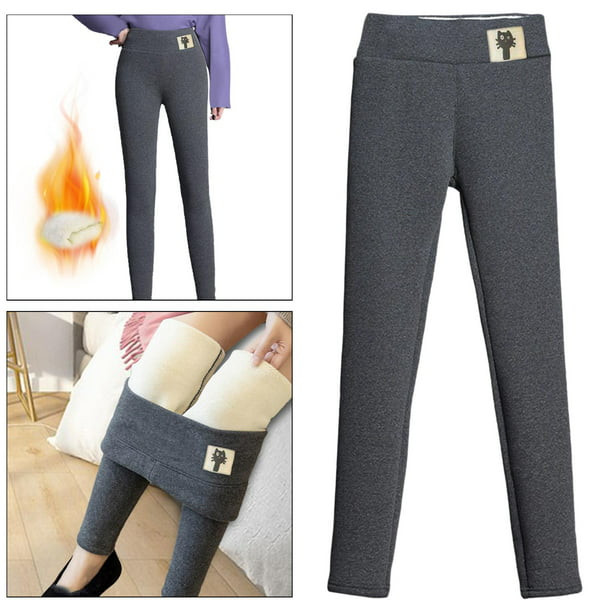 Leggings de invierno con para mujer, cinturo , elásticos, gruesos, de ,  pantalones térmicos cálidos BLESIY Pantalones con forro polar para mujer