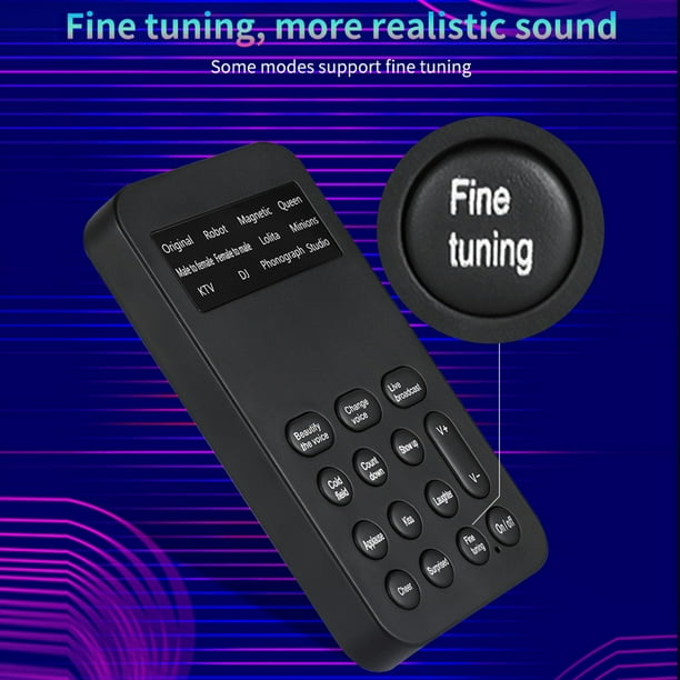  Cambiador de voz portátil, mini 7 tipos de dispositivo  cambiador de voz para teléfono de sonido, modulador de voz, disfraz de voz  para PS4/Xbox/teléfono/computadora : Electrónica