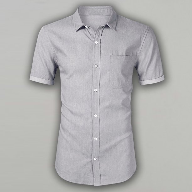 Camisas de mezclilla con botones para hombre, manga larga, cuello casual,  trabajo, ajuste regular