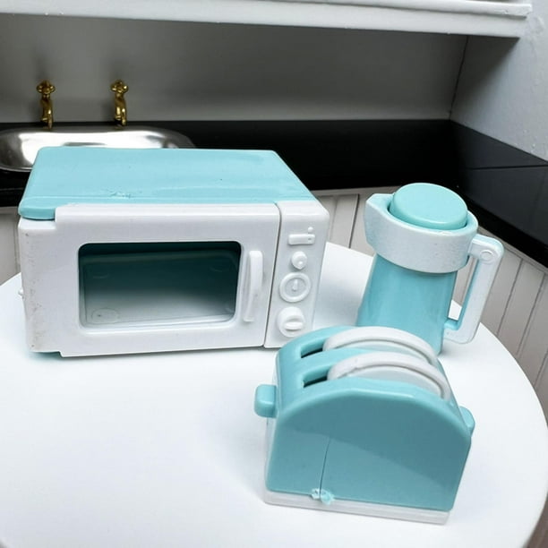 Mini horno de microondas 1/12 para decoración de casa de muñecas, de Zulema