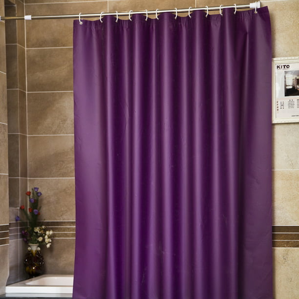 Cortinas de ducha, diseño moderno y conciso de poliéster impermeable,  cortina de ducha de tela morada, cortina de ducha única, lavable, de secado