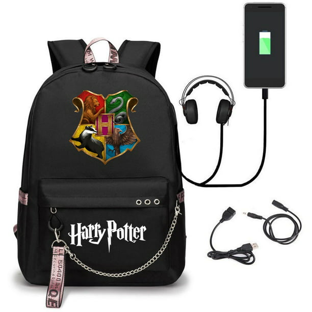 harry potter-Mochila De , Carga USB , Bolsa Escolar De Tela Oxford