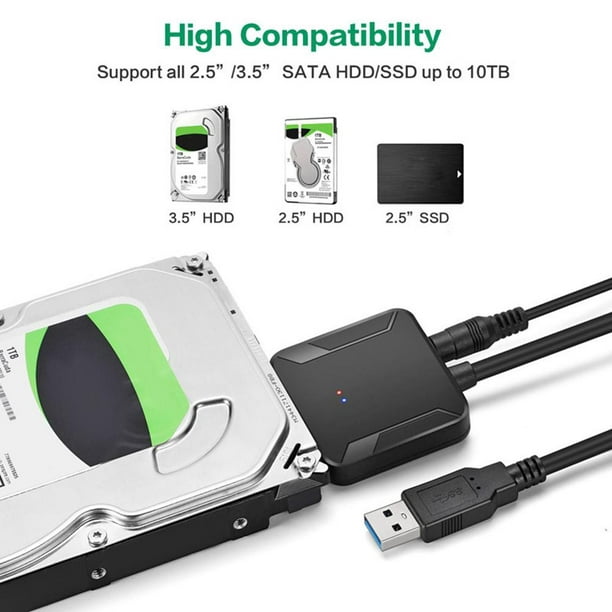 Cable Adaptador Convertidor USB 3.0 a SATA 22 Pin para Disco Duro 2,5