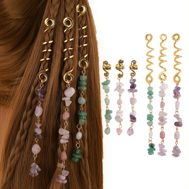 Coloridos accesorios para el cabello con colgante de piedra
