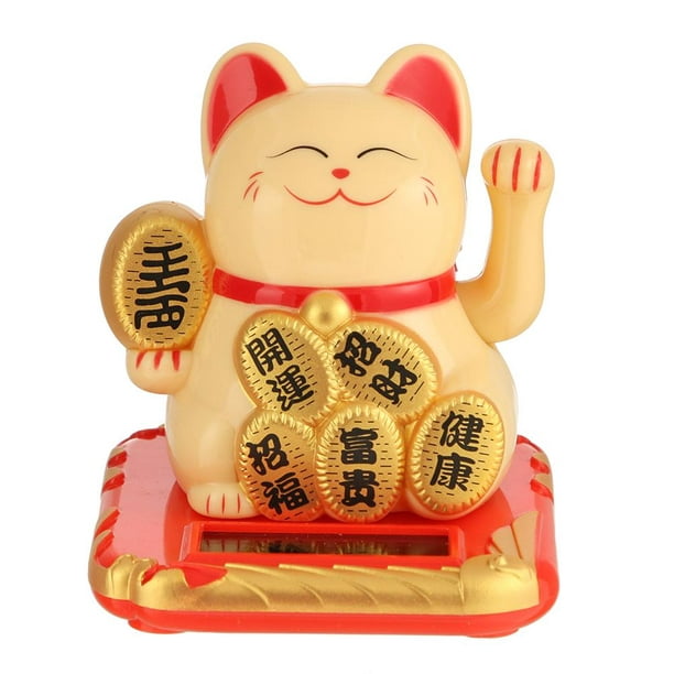 3 uds., gato chino de la suerte, riqueza, agitando la mano, artesanía de  bienvenida blanco Sywqhk Libre de BPA
