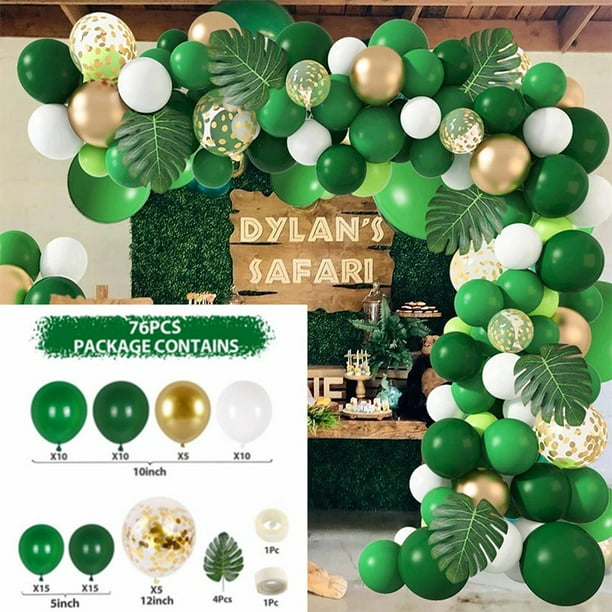 Kit de arco de guirnalda de globos verdes, fiesta de Safari en la jungla,  globo salvaje, decoración de fiesta de cumpleaños, cadena de globos de  látex para Baby Shower para niños JAMW