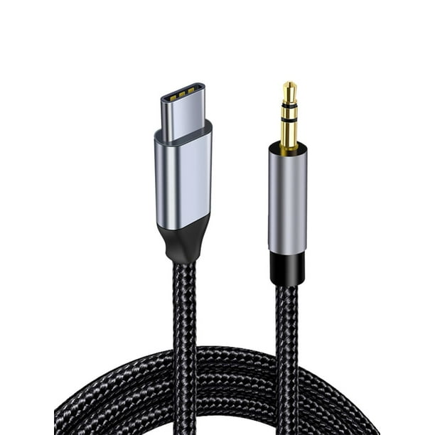 Cable Auxiliar Tipo C a Audio Estéreo 3.5mm para Audífono Coche