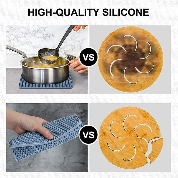 Salvamanteles de silicona para platos calientes, resistentes al calor,  almohadillas de silicona para encimera de cocina, accesorios cuadrados