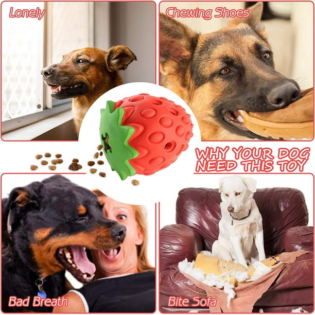 Askhald Juguetes para perros de fresa, juguetes masticables para  masticadores agresivos, juguetes indestructibles para perros para el  aburrimiento