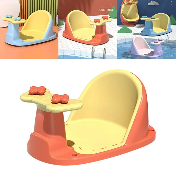 Asiento de baño para bebé, asiento suave para bañera, asiento de , soporte  de asiento de baño de seguridad para niñas, bebés, mayores de 6 amarillo