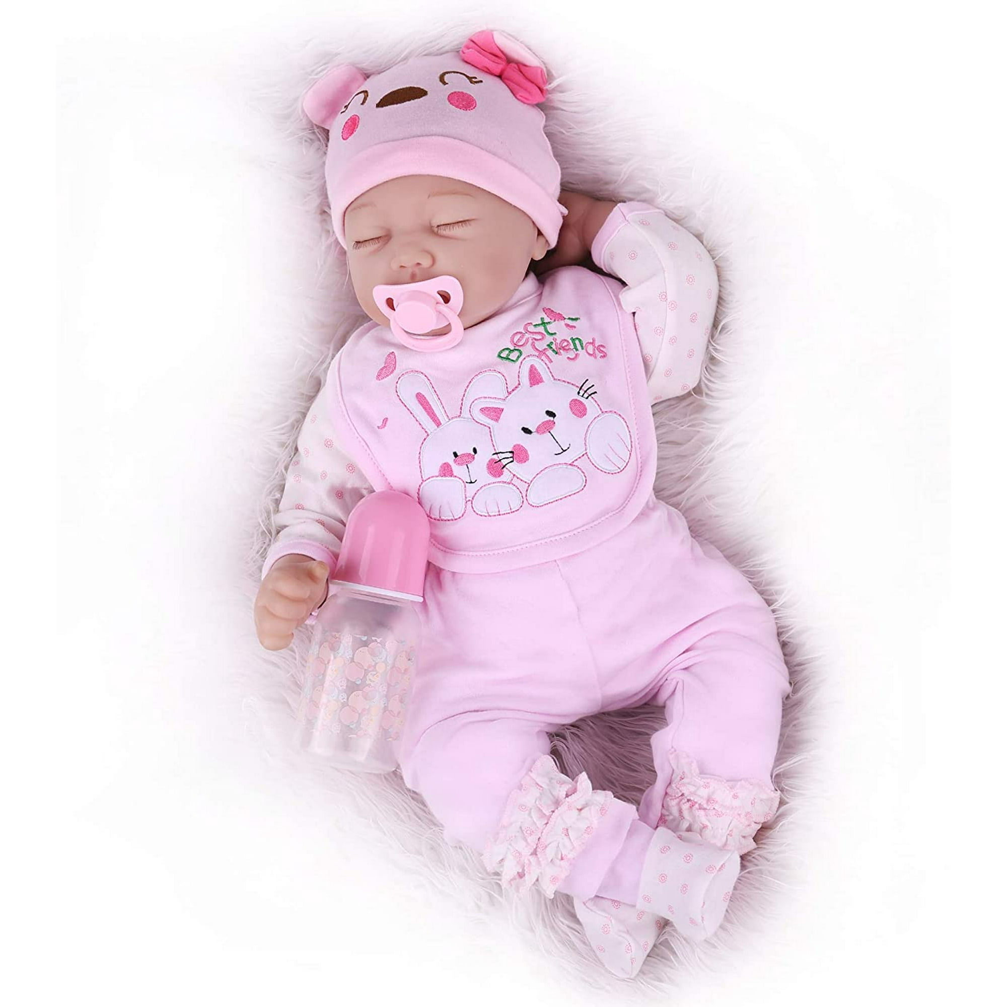 Muñeca Bebé Reborn Realista Dormido Kaydora Vinilo Suave Cuerpo Completo 22pulg Con Accesorios 2463