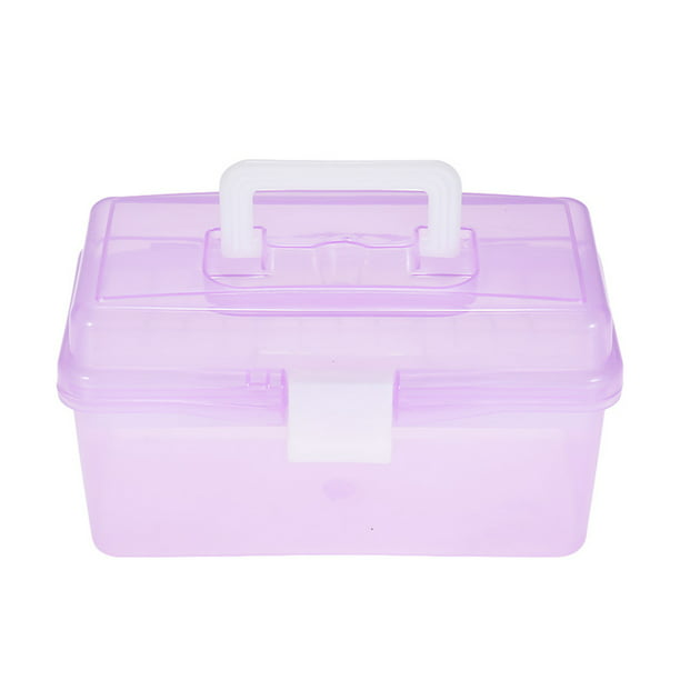 Caja de almacenamiento de plástico transparente Acuarela Caja de usos  múltiples de pintura al óleo p Meterk Morado