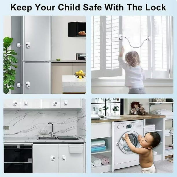 Restrictor de ventanas a prueba de niños para marcos de ventanas de  aluminio, madera y metal, cerradura de seguridad para ventanas para bebés,  cerraduras de seguridad para ventanas para niño