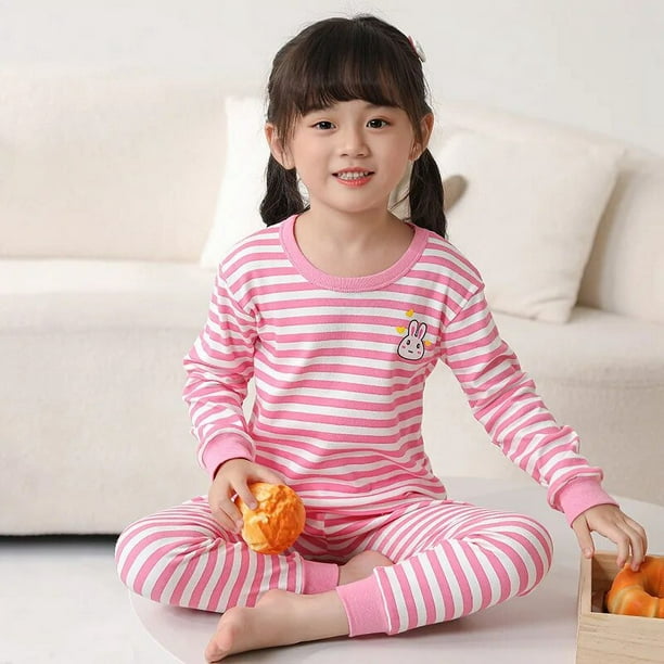 Pijamas de algodón para niños, ropa de dormir para niños de 2, 4