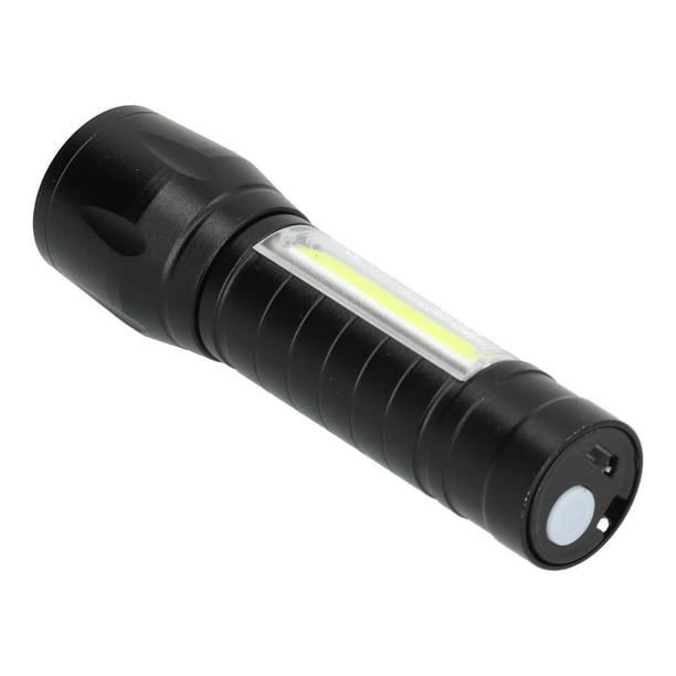  Linterna LED recargable por USB, 1000 lúmenes altos, luz flash  pequeña y extremadamente brillante, con zoom, resistente al agua, brillo  ajustable para campamento, correr, emergencia, con batería, hebilla de clip  