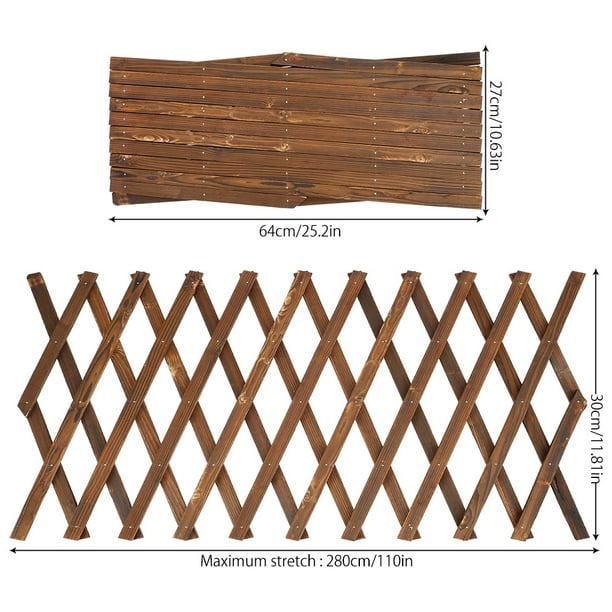  JHZWHJ Celosía de madera extensible independiente enrejado de  jardín decoración de pared celosía balcón planta rejilla escalada marco  (tamaño : H65cm) : Patio, Césped y Jardín