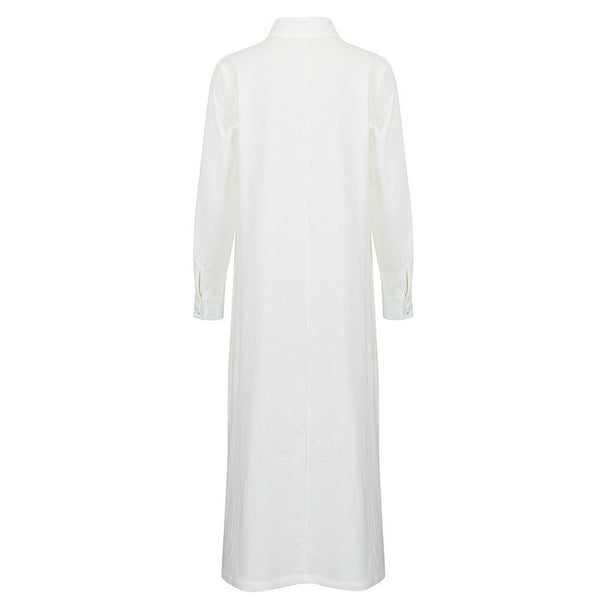 Vestido blanco largo manga larga – Talla Chica – Joi Boutique