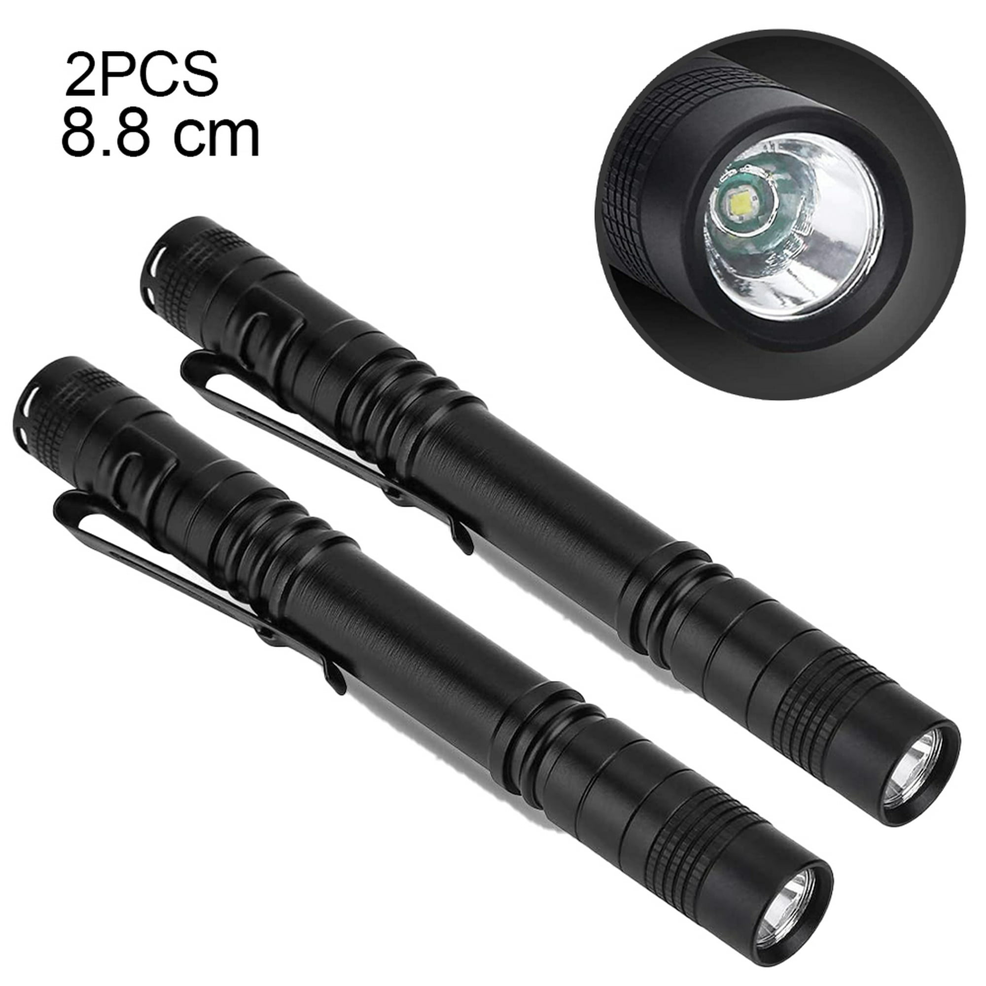  Linternas pequeñas mini LED de alto lumen táctico con clip,  linterna compacta de bolsillo de mano para acampar al aire libre,  inspección de emergencia reparación, funciona con pilas, resistente al agua  (