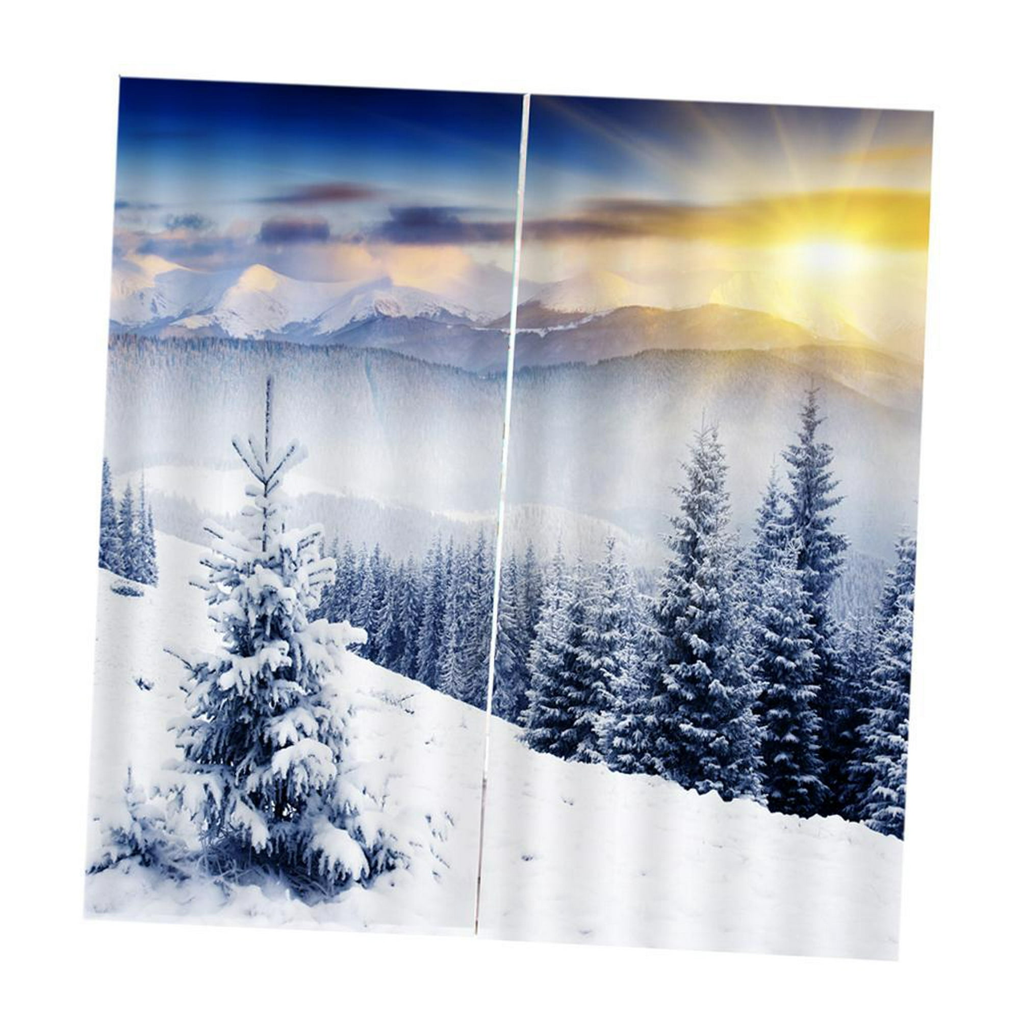 Cortinas de ventana para dormitorio y sala de estar, juego de 2 paneles de  fotografía de montaña nevada, juego de 2 paneles de cortinas para ventana