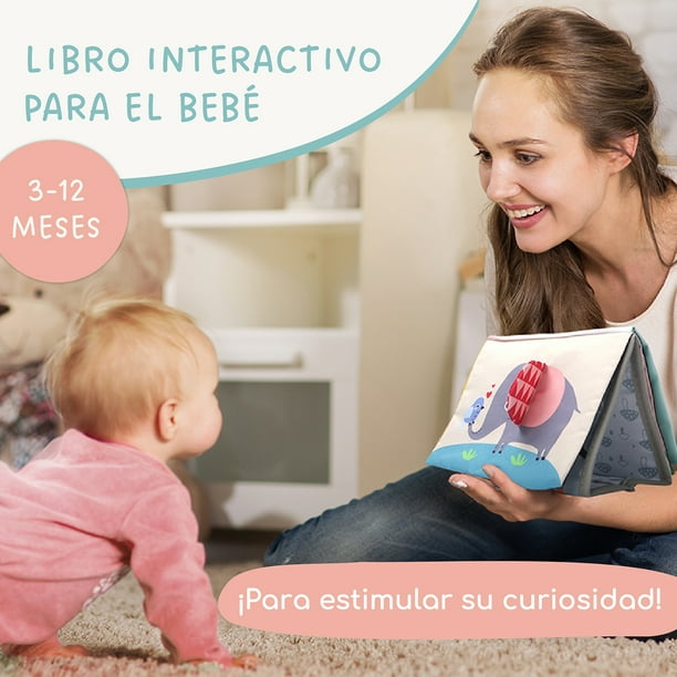 Espejo y Libro Sensorial para Bebe - Libro de Texturas para Bebe - Juguetes  Sensoriales - Juguetes para Bebe de 0 a 6 meses - Libro de Tela para Niños
