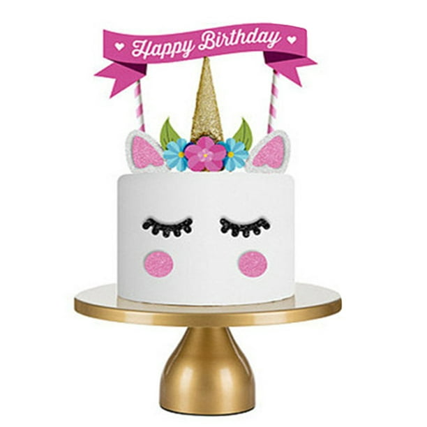 Decoración para tartas de cumpleaños con temática de unicornio, suministros  de decoración de fiesta de cumpleaños para niños, mujeres u hombres, baby