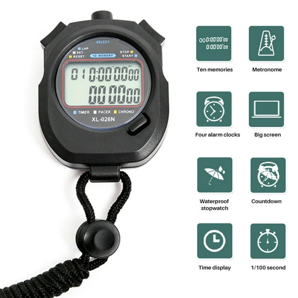 Cronómetro deportivo con cronómetro profesional, cronómetro con pantalla  grande para natación de árbitro – Los mejores productos en la tienda online  Joom Geek