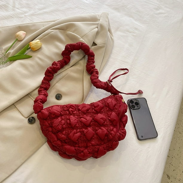 Bolsos de vagabundo para mujer, bolso de pecho acolchado coreano