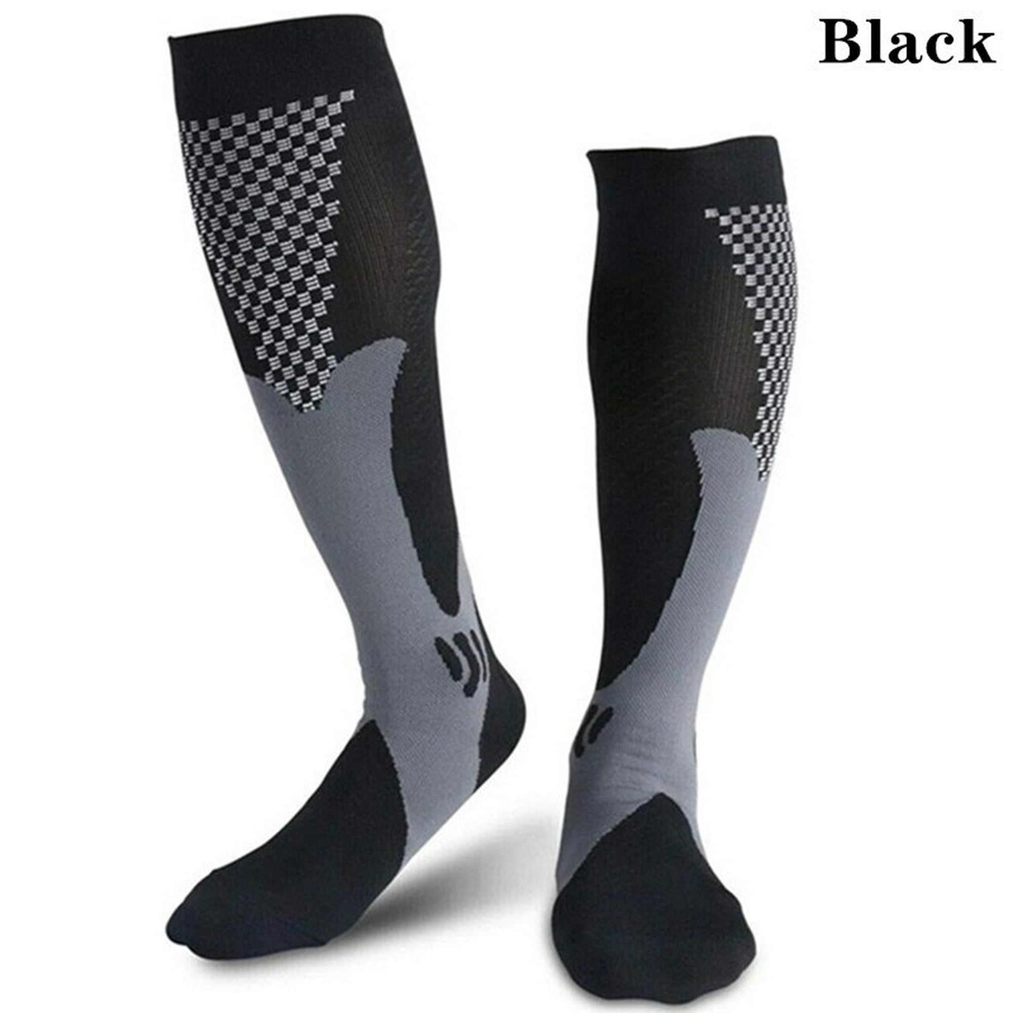 Calcetines negros con estampado de leopardo negro, calcetines deportivos de  compresión para hombre y mujer, 11 pulgadas, 1 Negro