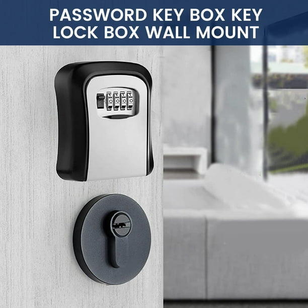 Caja de seguridad de almacenamiento de llaves, exterior al aire libre  resistente a la intemperie Ocultar montado en la pared de 4 dígitos