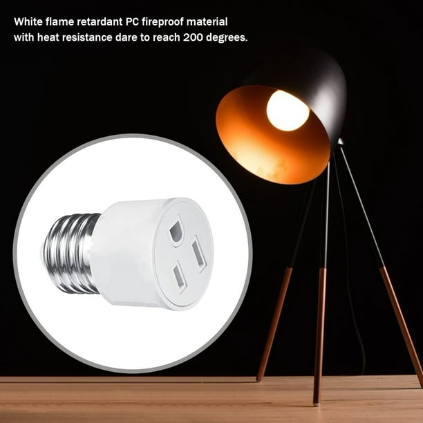 Adaptador de enchufe de luz de 3 puntas, adaptador de salida de bombilla  E26, adaptador de enchufe de luz polarizada a enchufe, bombilla a salida de