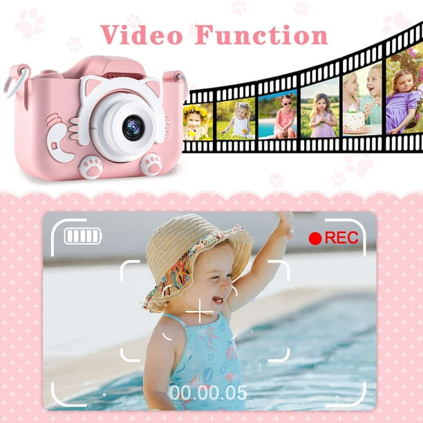  Cámara infantil para niñas y niños, 1080P 20MP cámara para  niños pequeños, cámaras de video digitales con pantalla de 2.0 pulgadas y  luz de flash para regalos de cumpleaños de Navidad (