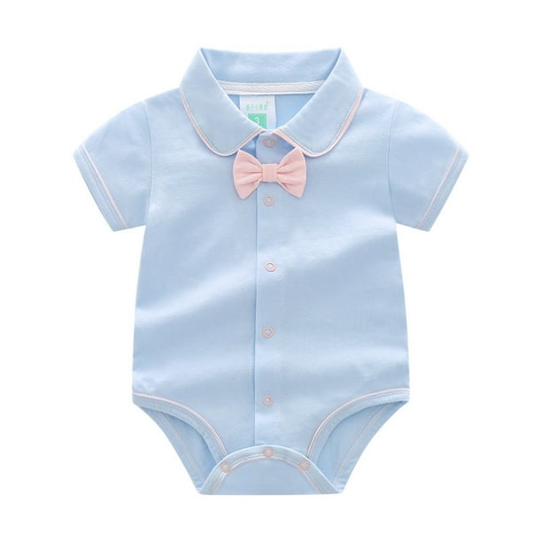 Body de manga corta para bebés recién nacidos con corbatín, ropa de algodón  de una pieza para bebé