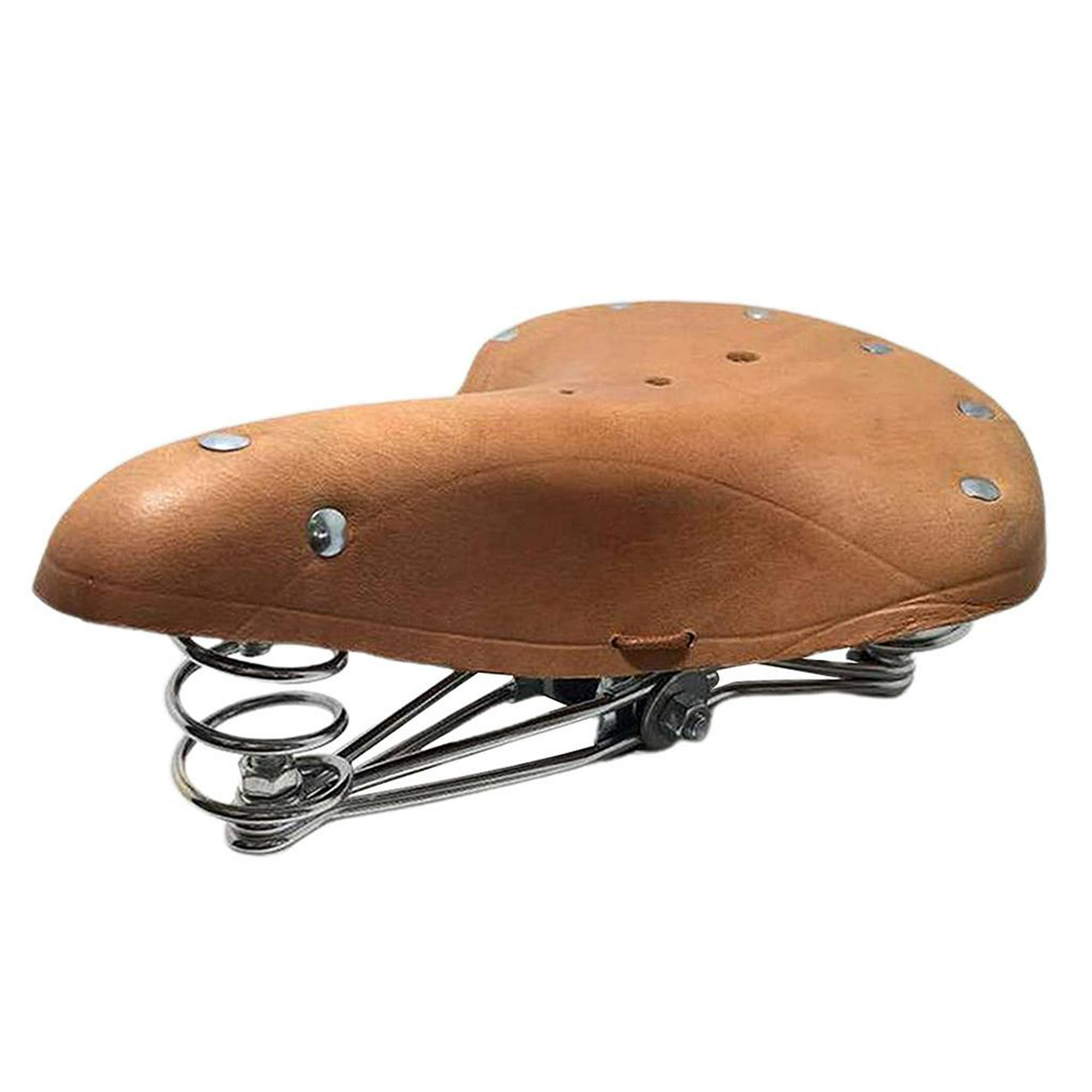 Sillín de bicicleta de carretera retro Unisex asiento de bicicleta clásico  asiento cómodo con resortes amortiguadores cuero de vaca silla de bicicleta