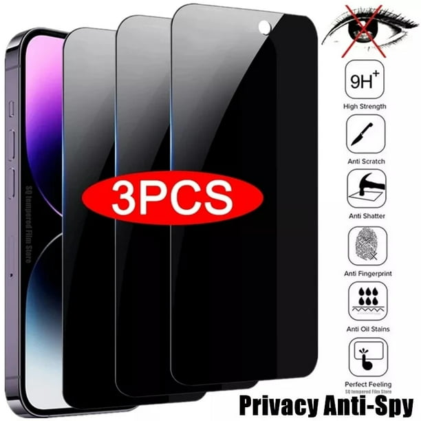 Protector de pantalla de privacidad para iPhone 14 PRO MAX, vidrio antiespía  para iPhone 13 12 11 XS Dengxun unisex