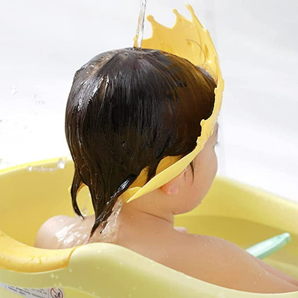 Gorro de ducha para azul amarillo, gorro de ducha para niños con visera de  2 piezas, gorro de ducha ajustable para protección de ojos, oídos y cabeza
