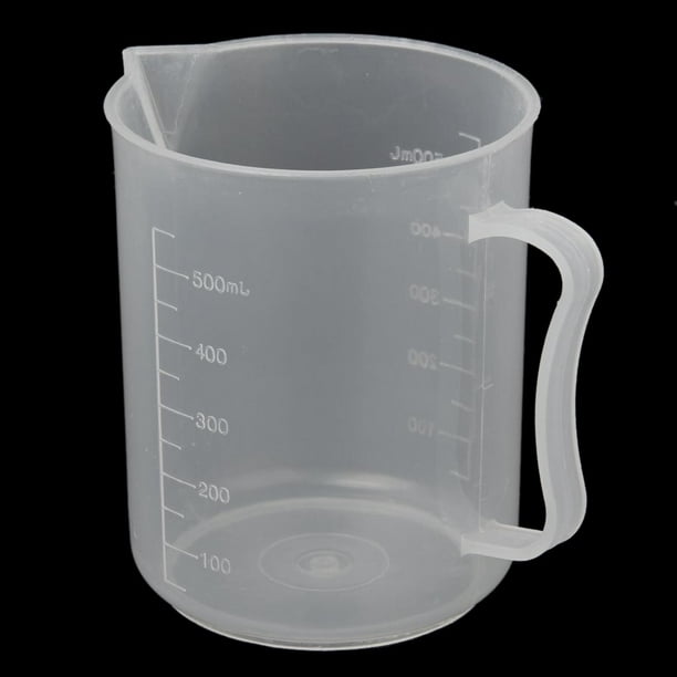 Vaso medidor de plástico transparente de 500ml, apto para uso en  laboratorio y cocina, de Baoblaze
