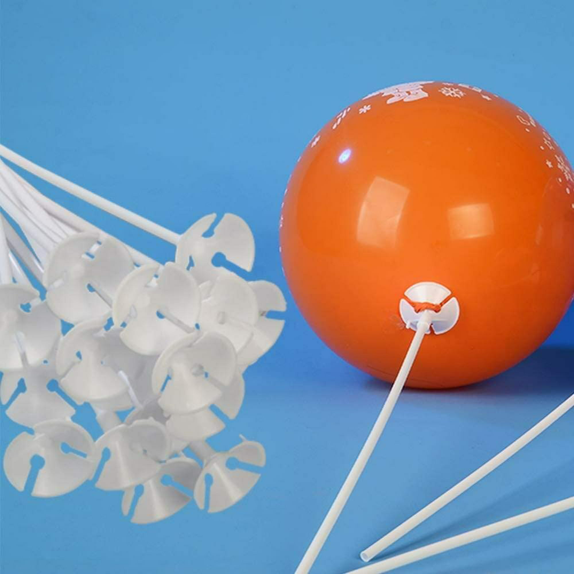 Juego de 4 soportes para globos, kit de soporte para globos de mesa,  soporte transparente para palos de globos para mesa, cumpleaños, baby  shower