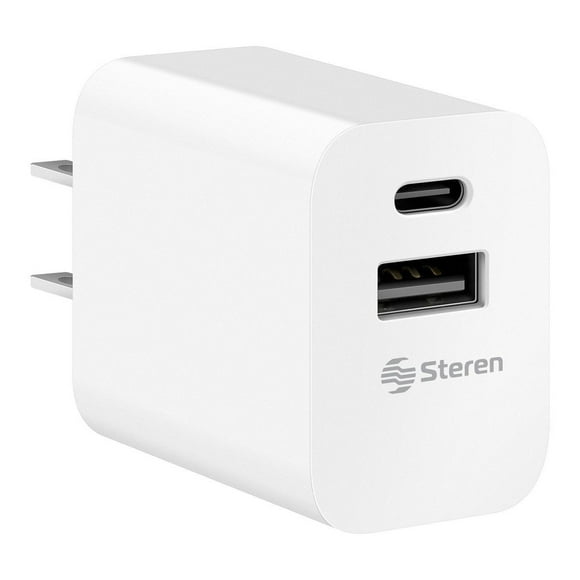 cargador usb quick charge y usb c power delivery 20 w steren eli762