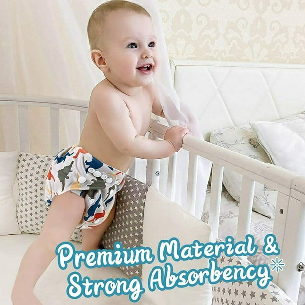 Pañales de tela para bebé, talla única, ajustables, lavables,  reutilizables, para bebés y niñas
