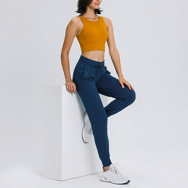 Pantalones de fitness mujeres pantalones de yoga elástico correr
