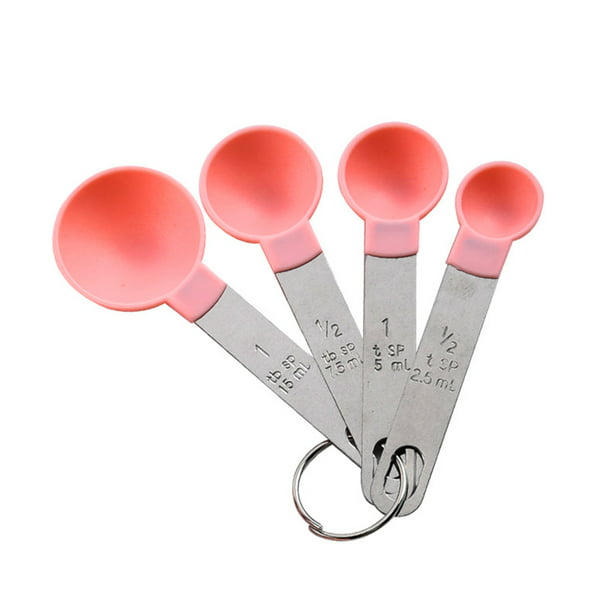 Juego de 8 tazas y cucharas medidoras de plástico, fáciles de leer,  cucharas medidoras con impresión grande y boquilla para medir ingredientes